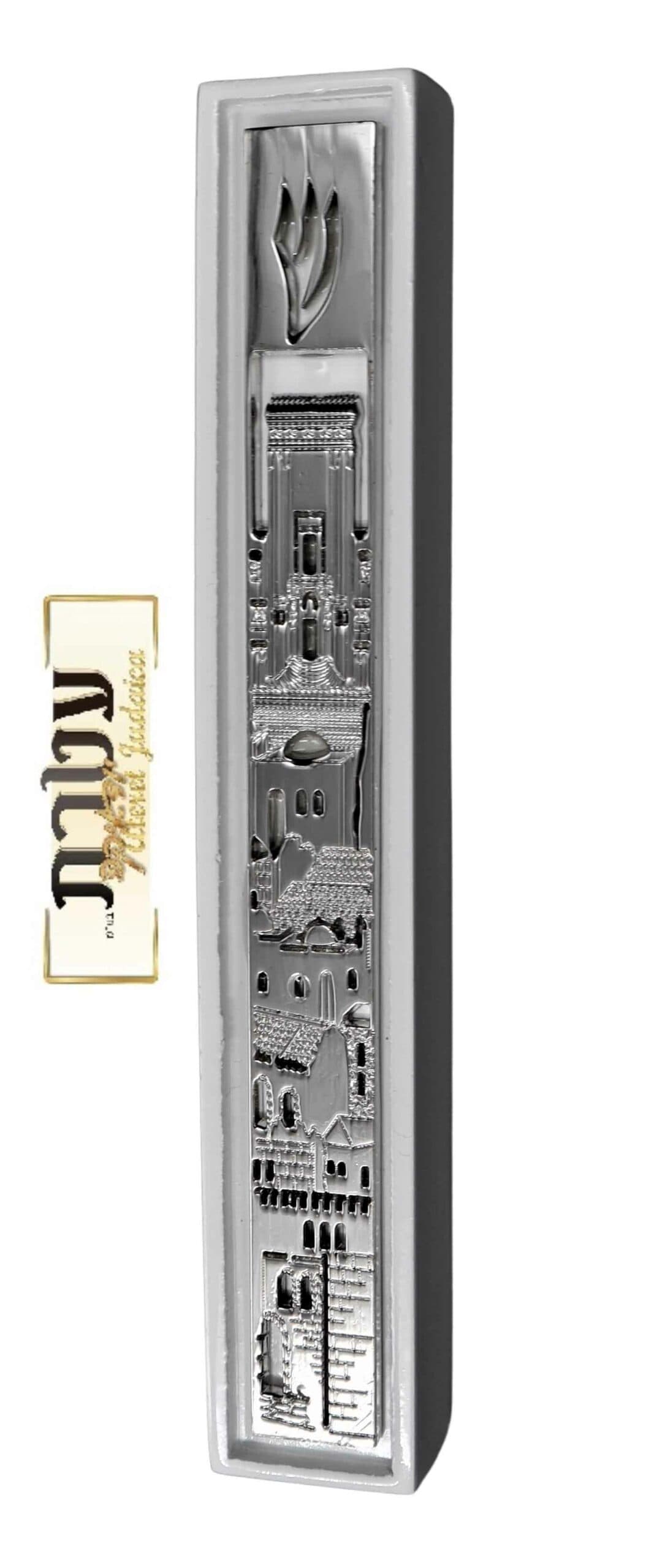 בית מזוזה מעוצבת פלקטה דגם ירושלים עם דבק דו צדדי